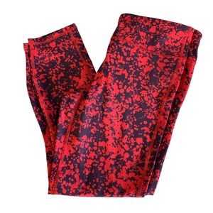 Fabletics Black Red Powerhold Leggings Mid Rise Pureluxe Capri NWT Size Med #013